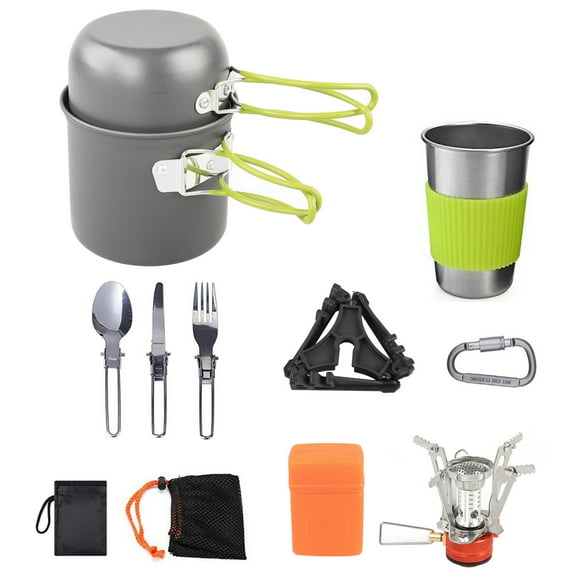 Outdoor furnace,And Pan Set Person Portable Pot Mess Kit 1-2 Portable Pot And Kit 1-2 Person Cookware Mess Kit Pot And Pan Mewmewcat Buzhi Cookware Cookware Picnic. Qisuo Outdoor Stove
