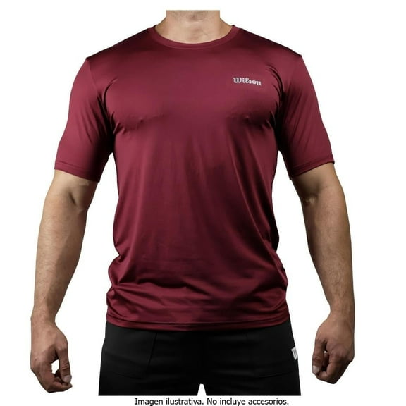 Playera Wilson Talla M Deportiva Ultralight Cuello Redondo Vino