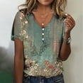 thumbnail image 5 of Hauts à Manches Courtes pour Femmes Mode Été Imprimé Ordinaire T-Shirt à Manches Courtes Col Rond pour Femmes Hauts à Manches Courtes pour Femmes T-Shirts d'Été pour Femmes Mode, 5 of 5