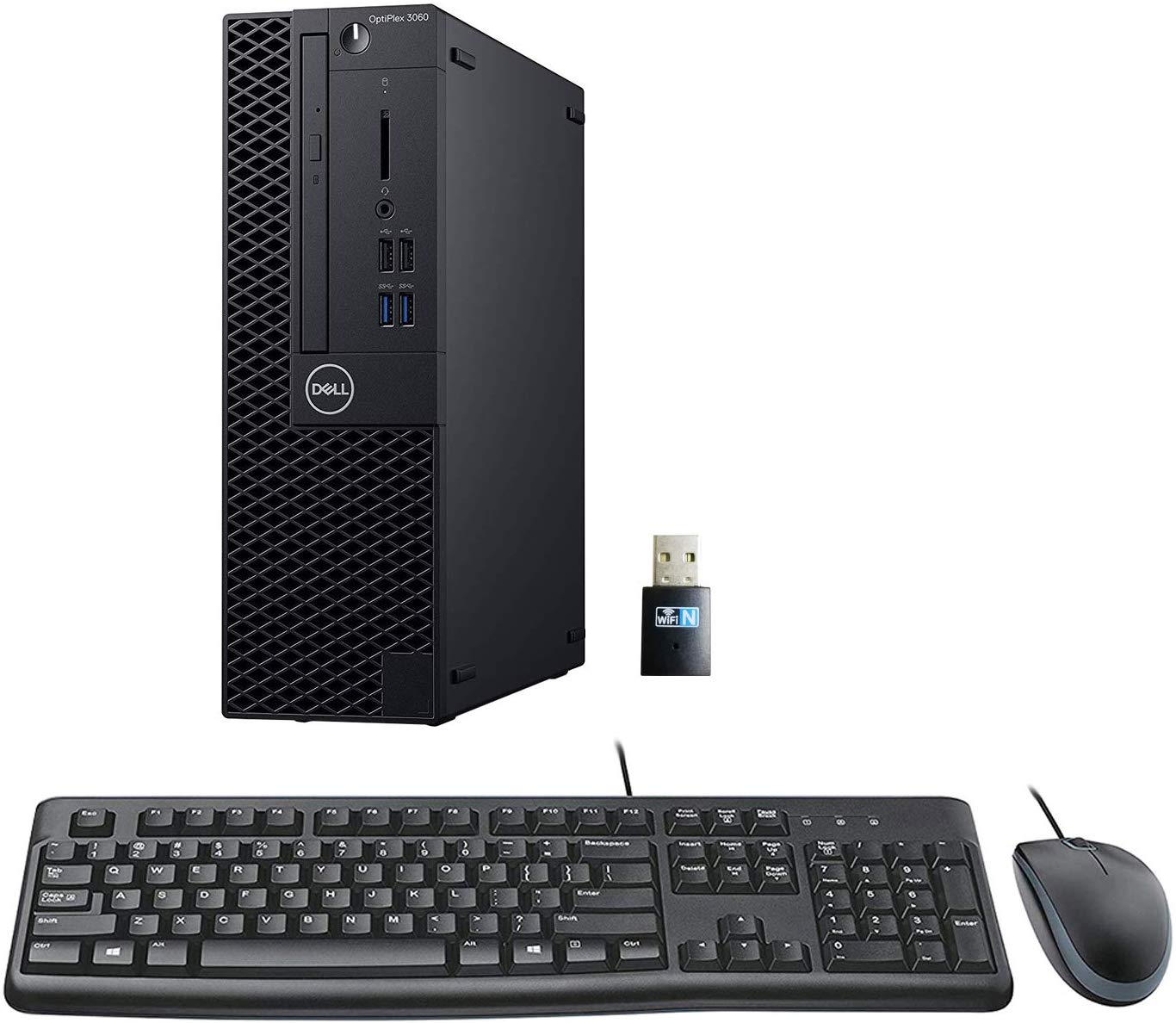 Dell Optiplex 3060 SFF Desktop PC Bundle with Keyboard, Mouse, Intel