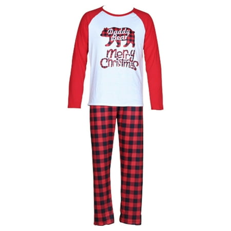

Family Matching Clothes for Christmas Pajamas Set Bear Plaid Printed Sleepwear