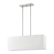 Livex Lighting Summit 3 Light Linear Chandelier in Brushed Nickel