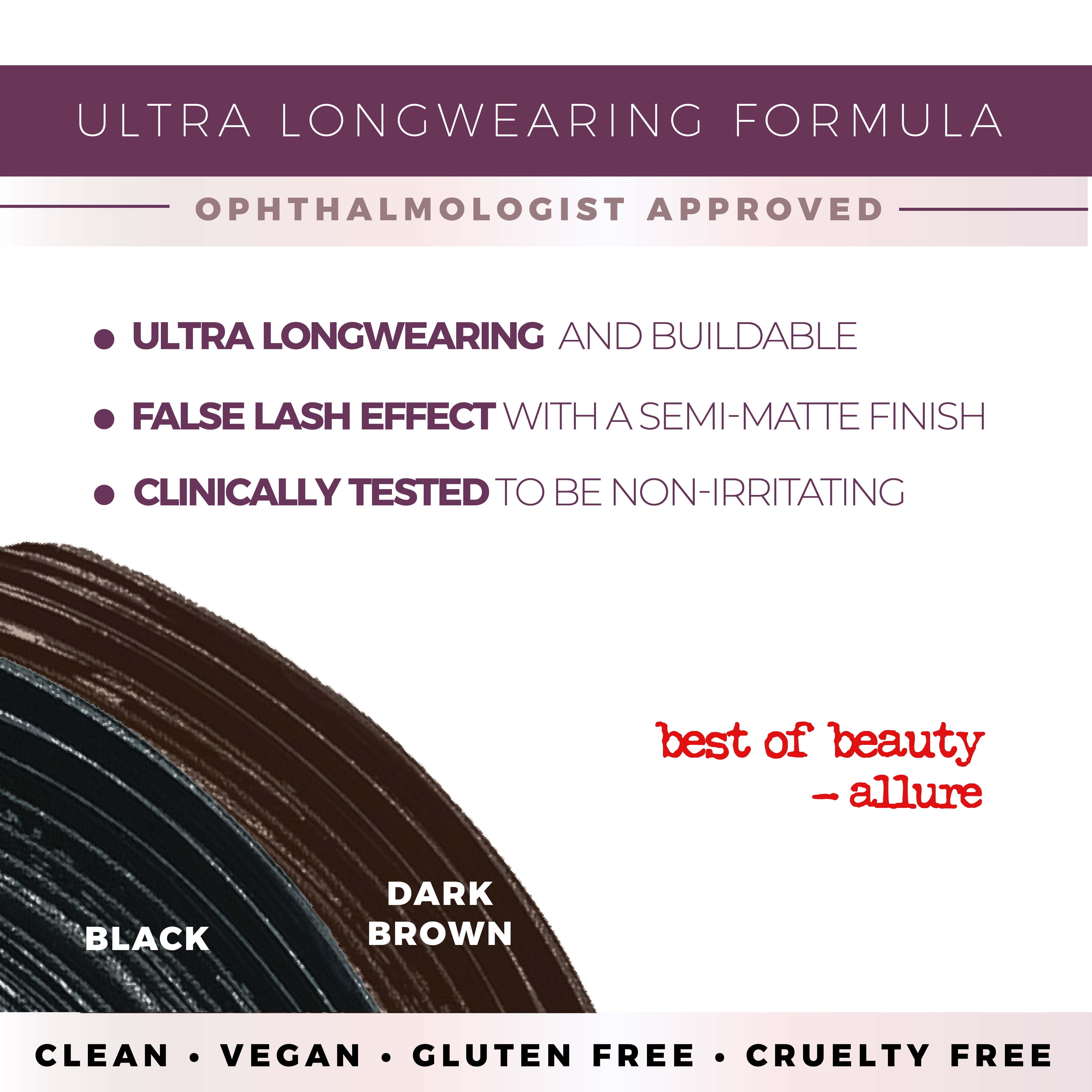 Blinc UltraVolume Tubing Mascara | Volumizing, Lengthening and Curling Mascara | Ultra-Longwearing Washable Mascara | Clean, Vegan and Cruelty-Free | 9mL / 0.30 Fl. OZ Black