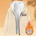 thumbnail image 2 of Makaor Sweatshirts Jacket for Women Christmas Fleece Hooded Coat Solid Plus Size Zipper Long Sleeve Outerwear Clothes, 2 of 5
