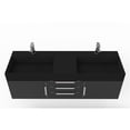 thumbnail image 2 of Amazon 60" Black Wood Floating Vanity Black Top and Brushed Trim, 2 of 9