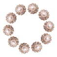 thumbnail image 1 of 10Pcs Small Rhinestone Embellishments Metal Bling Flatback Buttons Headband Flower Centre Wedding Bouquet , Gold, 1 of 7