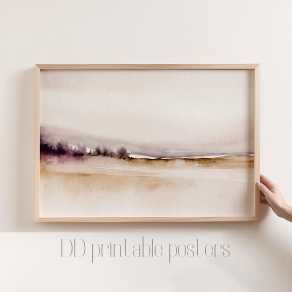 Minimalist Landscape Print, Abstract Neutral Wall Art Home Decor #1207, Unframed Poster Size 8x12