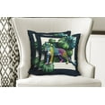 thumbnail image 4 of Ambesonne Leopard Throw Pillow Cover Pack of 2, Monstera Colorful Wilds, 2 Pcs-16"x16", Green Petrol Blue, 4 of 5