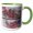 Green/White, variant on 3drose, Image of Two Grunge Rough Wooden Planks, Three Knots, Old Red Paint, 11oz Two-tone Green Mug