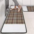 thumbnail image 2 of Kitchen Rugs Sets Of 2,Brown Beige Plaid Checkered Pattern Anti Fatigue Kitchen Mat Rugs Non Slip Washable,Decorative Kitchen Floor Mats for Kitchen,Sink,Laundry,17"x47"+17"x47", 2 of 5