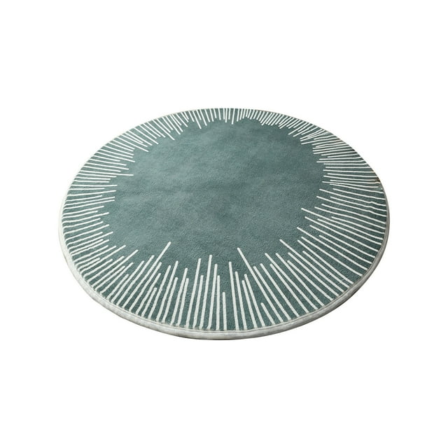 Bwiyojiz 23.6" Area Rugs Round Short Hair Rug 23.6in Round-No Loss Rug-Non-Shedding and Easy for High in Living Room Bedroom-Washable To Home Bedroom, Polyester, Green, Gifts for Friend