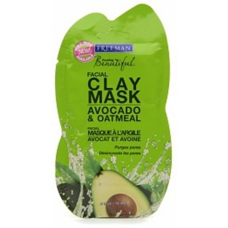 Oatmeal Facial Mask - 2 Pack - Freeman Feeling Beautiful Facial Clay Mask Avocado & Oatmeal 0.50 oz