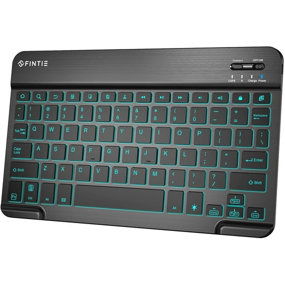 10-Inch Ultrathin (4mm) Wireless Bluetooth Keyboard [7 Color Backlit] for Android Tablet Samsung Galaxy Tab S7 / S6 / S5e, Tab A 10.1/9.7, ASUS, Google Nexus, Lenovo and Other Android Devices
