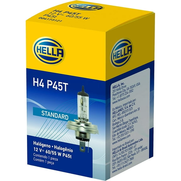 HELLA H4 P45T Standard Halogen Bulb, 12 V, 60/55W