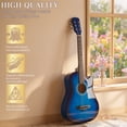 thumbnail image 3 of Ktaxon 38 Inch Cutaway Acoustic Guitar for Beginners,Full Basswood Guitar with Complete Starter Kit, Blue, 3 of 14