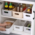 thumbnail image 2 of Juego de 3 cestas de almacenamiento de plástico con asas - Cajas de almacenamiento pequeñas y ligeras - Ideales para baño, cocina, guardería, cosméticos, cajones, estantes, 2 of 5