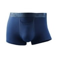 thumbnail image 2 of VgaVtl Mens Plus Size Boxers Cotton Underwear Men Breathable Seamless Single Color Athletic Underpants,Blue L, 2 of 4