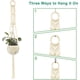 thumbnail image 3 of Juego de 4 colgadores de macramé para plantas, decoración bohemia para el hogar, cuerda de algodón hecha a mano, 4 ganchos para colgar incluidos, diseño flexible para varias formas de macetas, anillo, 3 of 8
