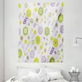 thumbnail image 1 of Floral Tapestry, Funky Flowers Pattern Nature Essence Beauty Blossoms Spring Image, Wall Hanging for Bedroom Living Room Dorm Decor, 60W X 80L Inches, Lilac Apple and Olive Green, by Ambesonne, 1 of 2