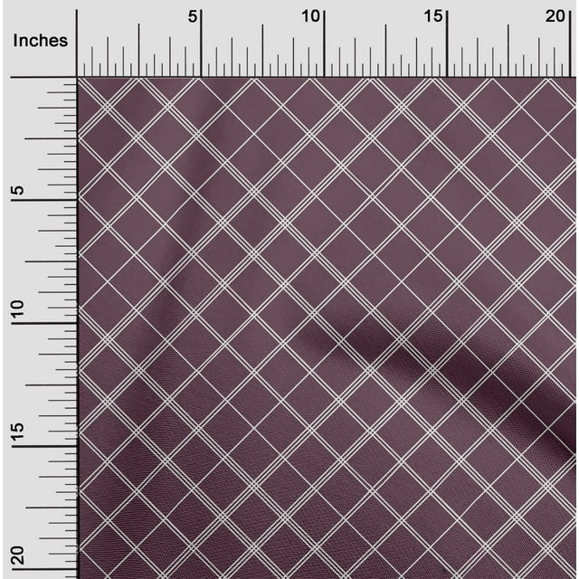 oneOone Viscose Chiffon Fabric Check & Geometric Printed Fabric 1 Yard 42 Inch Wide