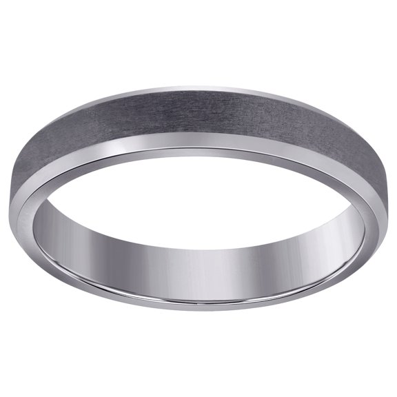 Titanium Mens Brushed Beveled Edge Comfort-Fit Wedding Band 4mm Size 11 Wedding Band for Men