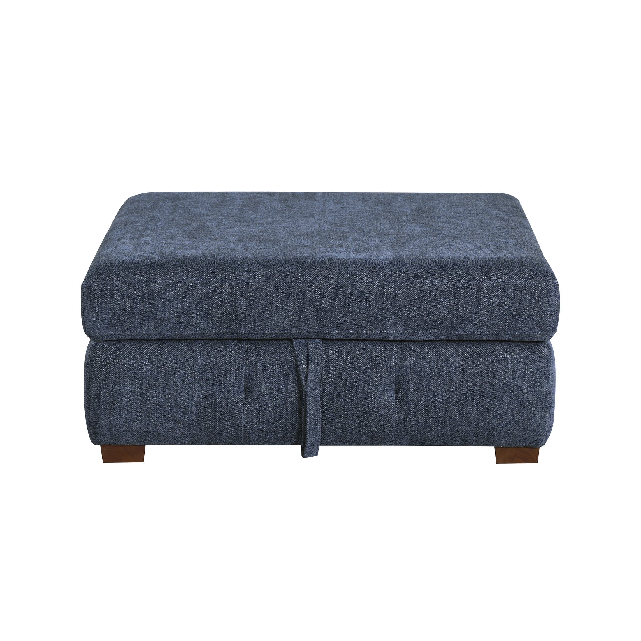 OakvillePark Sund Contemporary Chenille Storage Ottoman, Blue