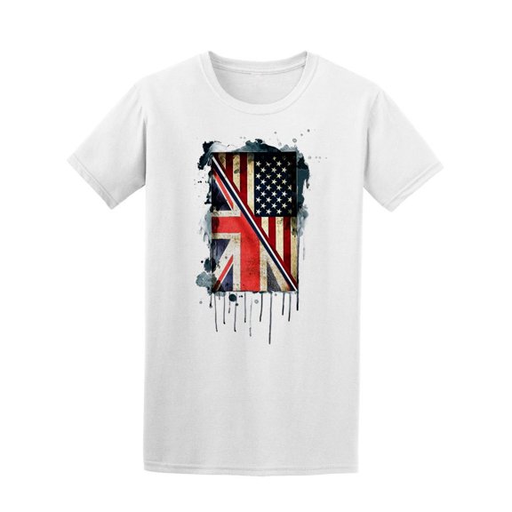 American And British Flag Design Tee Men's -Image by Shutterstock