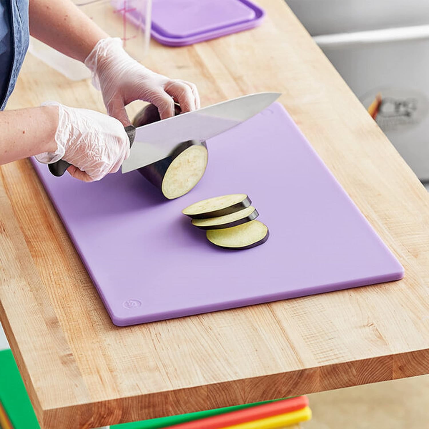 TrueCraftware- 20" X 15" X 1/2” Plastic Cutting Board for Kitchen Purple Color- Plastic Commercial Chopping Board Anti Slip Surface Chopping Food Cutting Mat for Meat Vegetables