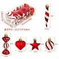thumbnail image 3 of Christmas Tree Decorations, 13Pcs Red and White Candy Themed Ornaments Set with Heart, Star, Swirl and Stripe Baubles in Gift Box for Holiday Tree Decoration and Party Supplies Festive Collection, 3 of 5