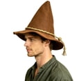 thumbnail image 3 of Witch Wizard Hat for Adults Halloween Felt Pointed Cone Hat Vintage Scarecrow Costume Accessory for Women Men, 3 of 5