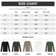 thumbnail image 5 of CYU SHOP White Long Sleeve Shirts for Women Plus Size Fall Long Sleeve Stretch Slim Round Neck Ribbed Basic Shirts(XX-Large，01 White）, 5 of 7
