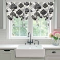 thumbnail image 4 of Black Geometric Moroccan Tie Up Curtains 45 Inches Long, Kitchen Window Curtains Over Sink, Abstract Art Grey Ombre Modern Small Window Curtains Shade Balloon Curtains Valances for Bedroom 34"x45", 4 of 8