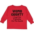 thumbnail image 3 of Inktastic Womb County I just Did 9 Months on the Inside Boys or Girls Long Sleeve Toddler T-Shirt, 3 of 5