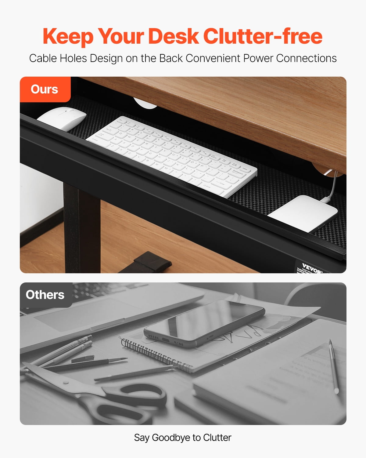 VEVOR 26" Wide Under Desk Drawer Slide Out, Under Desk Mount Pull Out Drawer Attachment, Hidden Desk Storage Organizer, Under Table Pencil Drawer for Office Home Sit Stand Workstation, 29x9x4 In