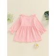 thumbnail image 4 of Suealasg Baby Girls Fall Dress 6M 1T 2T 3T Toddler Girls Flying Sleeve Crewneck A-line Dress Spring Autumn Dress, 4 of 7