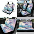 thumbnail image 2 of Yuyamidu Dolphin Front Rear Car Seat Covers with Steering Wheel Cover Gear Shift Cover Car Handbrake Cover Seat Belt Shoulder Pads Car Coaster Armrest Pad Cover Armrest Cover Trash Can, Set of 14, 2 of 7