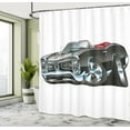thumbnail image 5 of Ambesonne Cartoon Shower Curtain, Nostalgic Sports Car, 69"Wx75"L, Pale Grey Blue, 5 of 5
