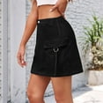 thumbnail image 5 of Women Cargo Mini Skirt Denim Jean Dress with Pocket Black M, 5 of 9