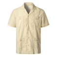thumbnail image 1 of XDZJLR Men Shirt Spring And Summer Fashion And Leisure Dongfeng Pocket Button Lapel Short Sleeve Tops, 1 of 7