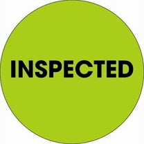 2 in. Circle - Inspected Fluorescent Green Labels - Roll of 500