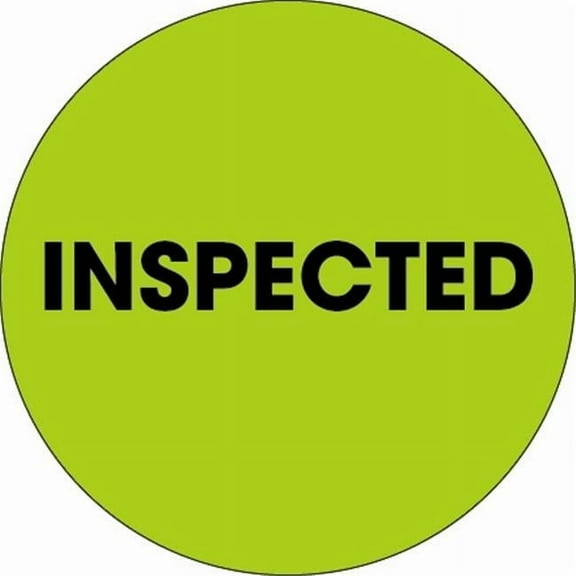 2 in. Circle - Inspected Fluorescent Green Labels - Roll of 500