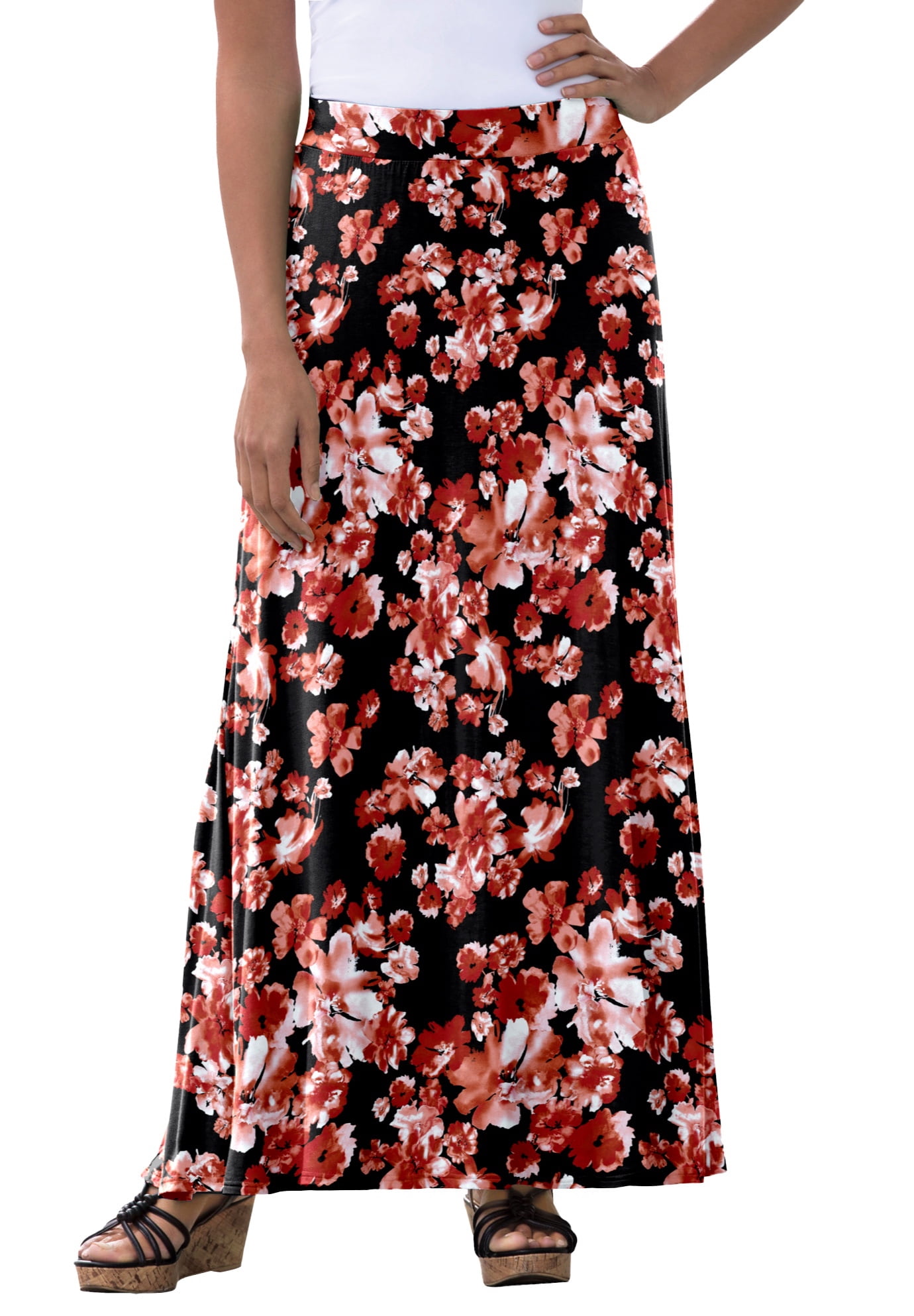 Plus Size Everyday Knit Maxi Skirt Soft 