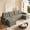 Light Grey, variant on 109.5" Oversized U-Shaped Modular Sectional Sleeper Sofa, Convertible 2-in-1 Pull Out Couch Bed with Removable Armrests, USB Charging Ports & Chaise Lounge for Living Room Apartment,Beige/white