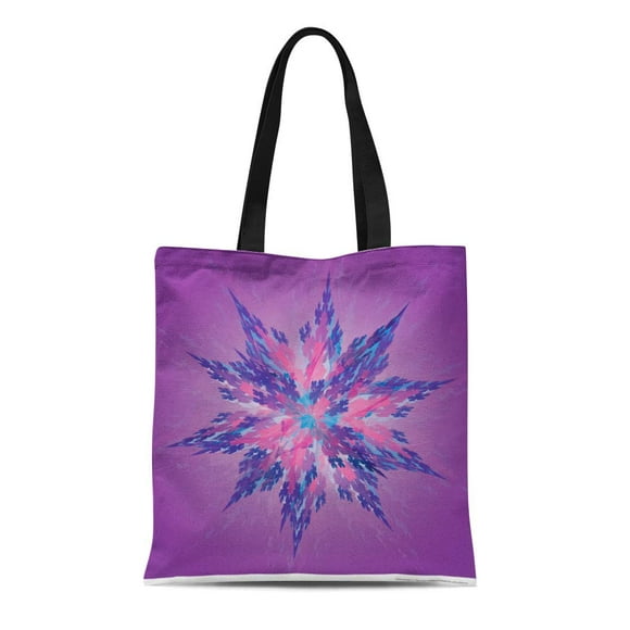 POGLIP Canvas Tote Bag Math Kepler Finite Mathematica Polyhedra Geometric Spikey Wolfram Star Reusable Handbag Shoulder Grocery Shopping Bags