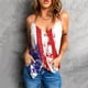 thumbnail image 5 of Chaleco de tirantes con cuello en V y estampado del Día de la Independencia sin mangas a la moda para mujer Pompotops qyievc2120, 5 of 9