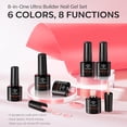 thumbnail image 5 of modelones Builder Nail Gel Polish Set, Base Colors 8-in-One Jelly Nude Pink Clear Builder Nail Gel for Nails Strengthener Hard Extension Rubber Lamp Cured 6 Colors, 5 of 9