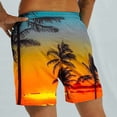thumbnail image 4 of ZCFZJW Men's Swim Trunks with Pockets Tropical Palm Tree Sunset Print Summer Stretch Beach Board Shorts Drawstring Swimsuit Orange#03 M, 4 of 5