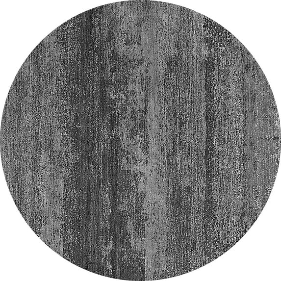 Ahgly Company Indoor Round Oriental Gray Industrial Area Rugs, 8' Round