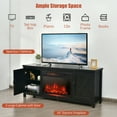 thumbnail image 6 of Gymax 59'' Fireplace TV Stand W/ 25'' 1350W Electric Fireplace Heater Black, 6 of 10