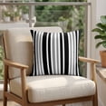 thumbnail image 4 of Pillow Covers 20x20 Set of 2, Black Grey Stripe Square Throw Pillow Covers for Couch/Sofa/Living Room, Farmhouse Minimalist Striped Decorative Soft Pillowcases for Couch Throw Pillows, 4 of 9